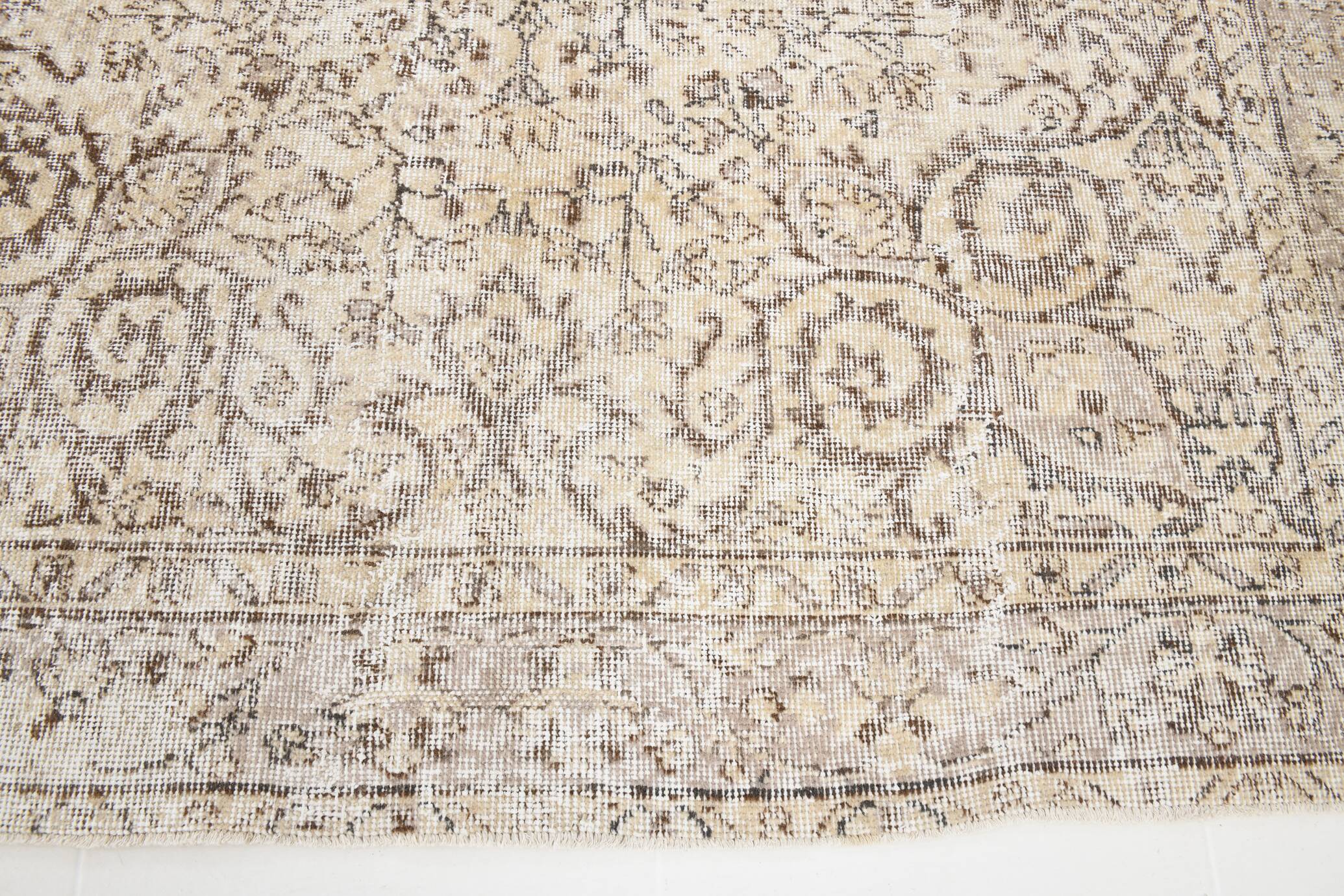 5x9 Rug For Bedroom Brown & Beige Pastel Persian Rug, 170x274Cm SK 5461