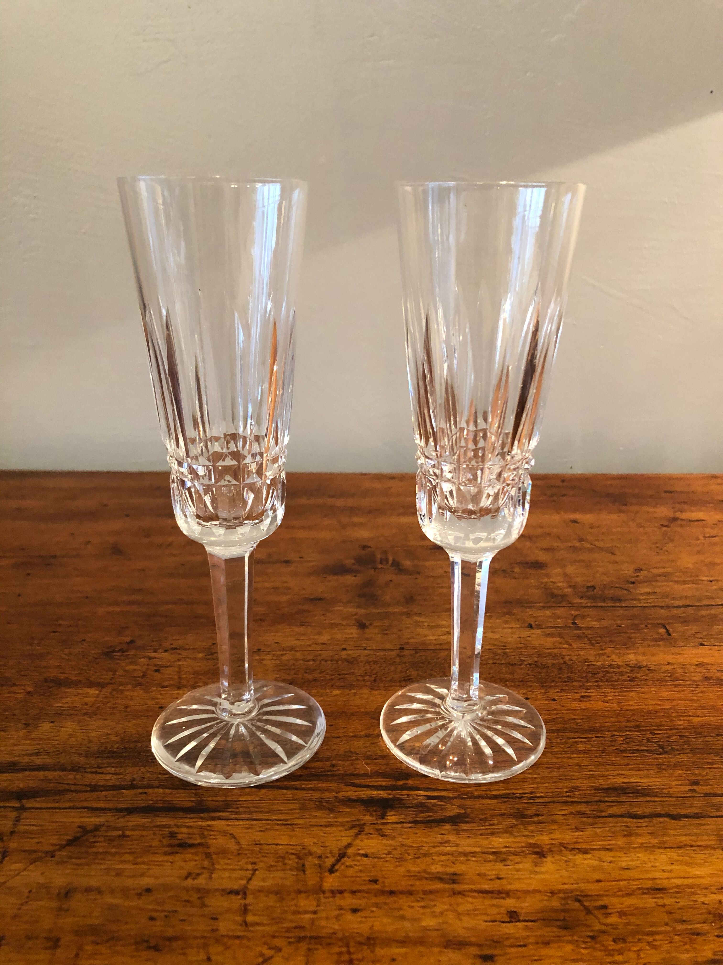 Baccarat crystal champagne flute duo