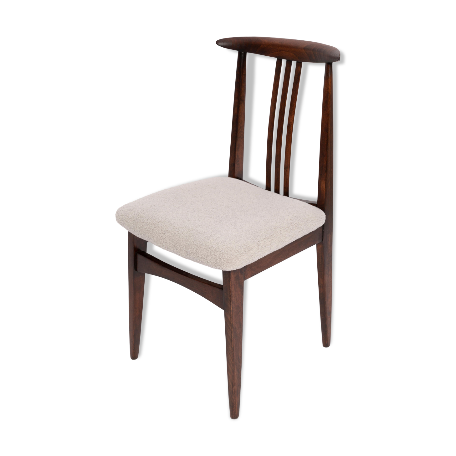 Mid-Century Chair in Boucle and Beech by M. Zielinski, Europe, 1960s