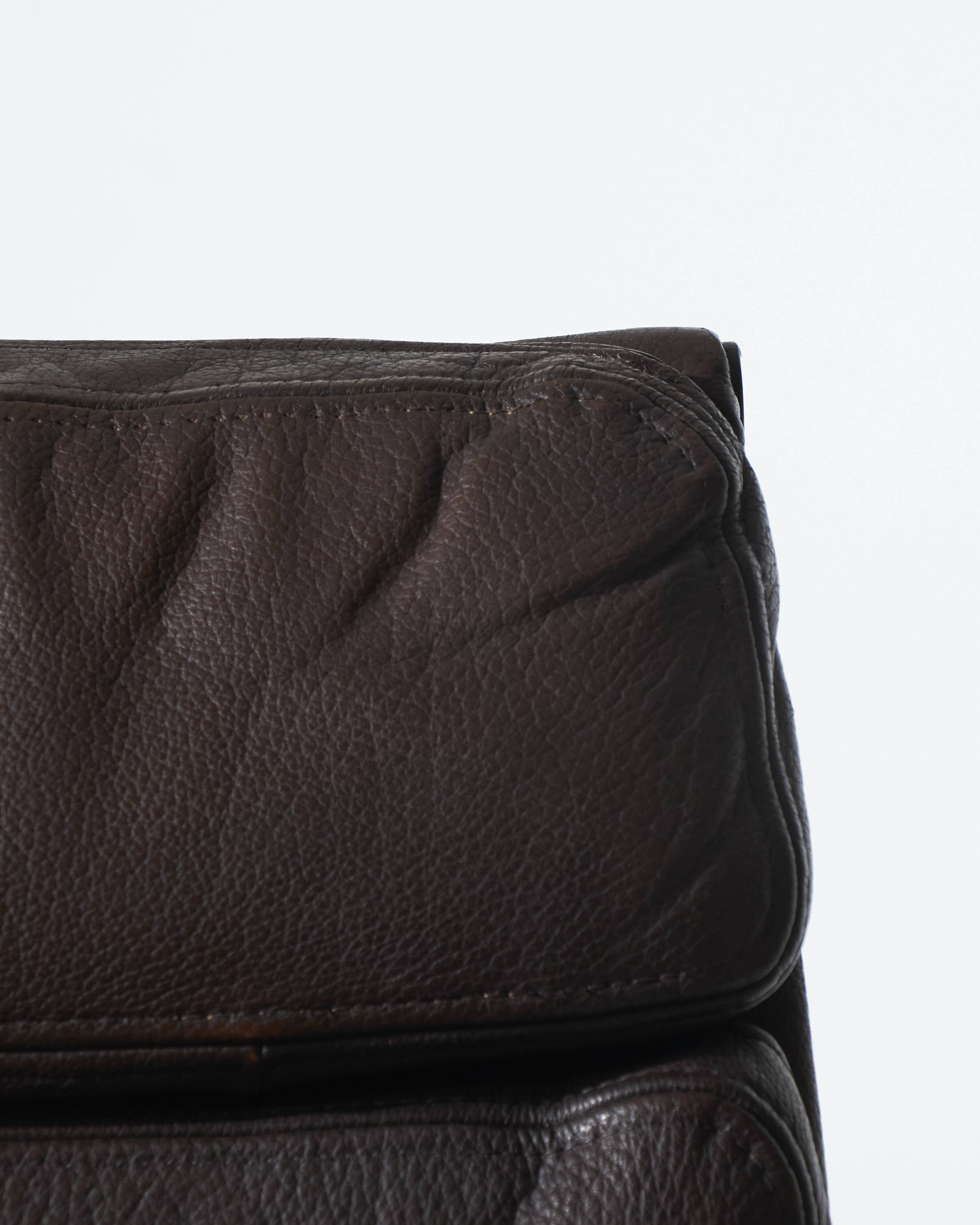 Pair of brown leather sofa pads, Herman Miller, 1970s