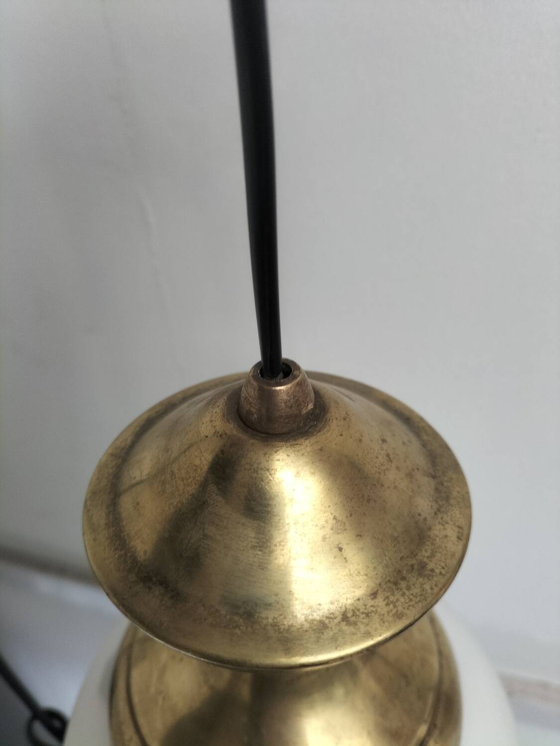 Brass and glass pendant lights