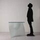 Vintage console in smoked glass and white design Italy 2000s
