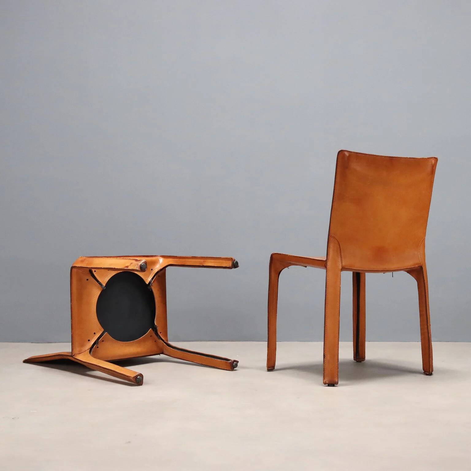 Cassina Cab 412 chairs designed by Mario Bellini in leather, Italy, 1980s.