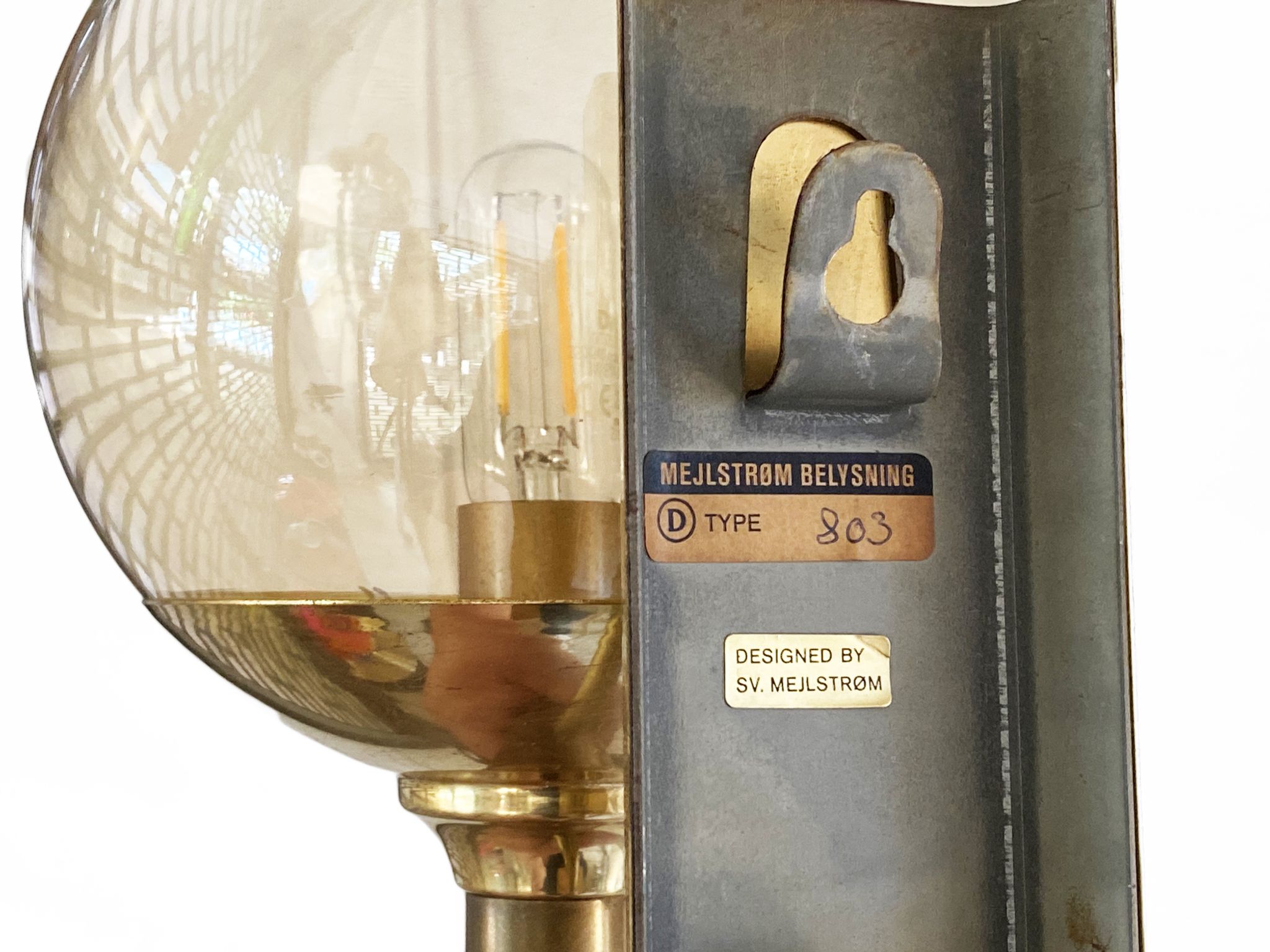 Pair of wall lights/sconces by Svend Mejlstrøm for Mejlstrøm Belysning. Denmark 1960s