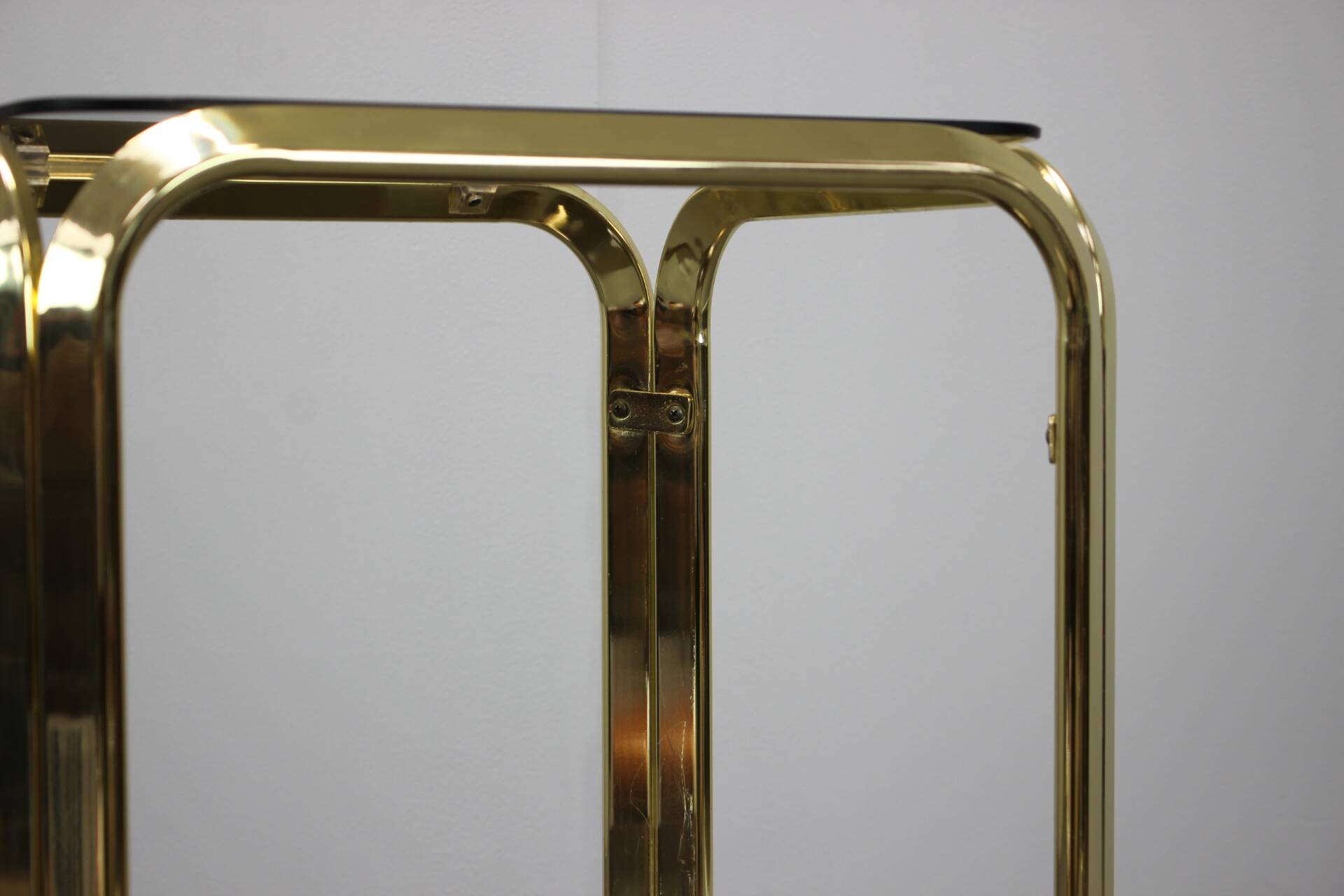 Mid-Century Brass and Smoked Glass Tea Table, 1970s, Germany