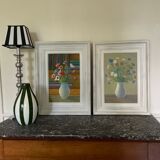 Old painting bouquet of anemones