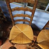 5 chaises rustique en chêne