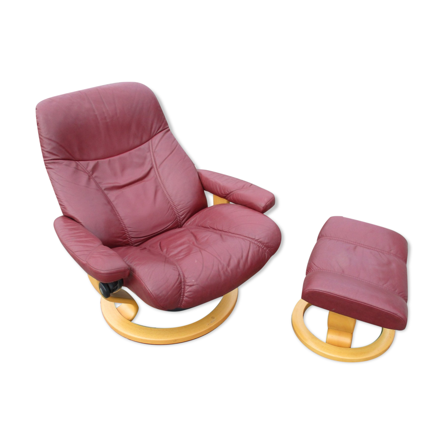 Armchair with Footstool, Stressless, Switzerland, 1970s