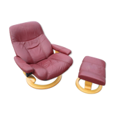 Armchair with Footstool, Stressless, Switzerland, 1970s