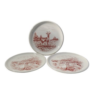 Lot de 3 assiettes plates dépareillées