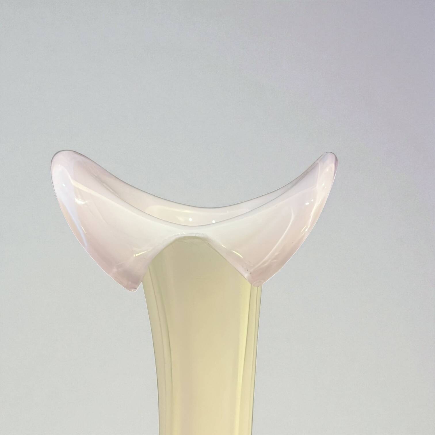Murano blown glass soliflore vase, white - parma, vintage 1970s