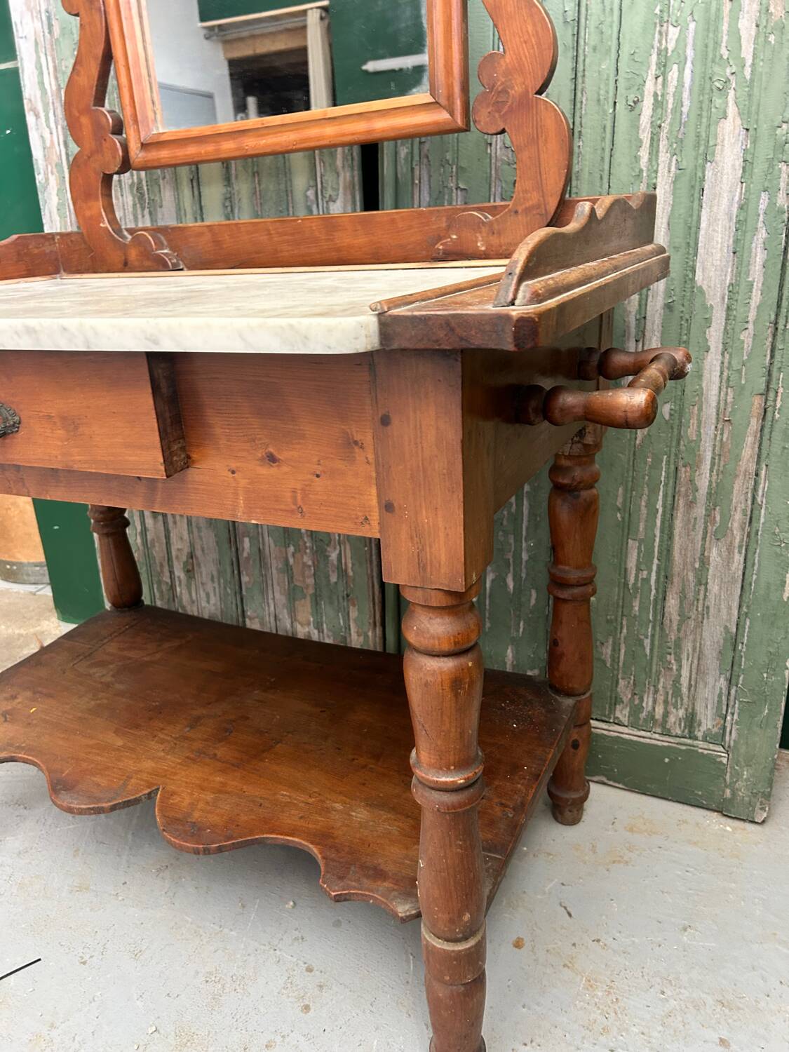 Wood and marble washstand – late 19th century