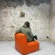 Vintage orange armchair, ed. Steiner