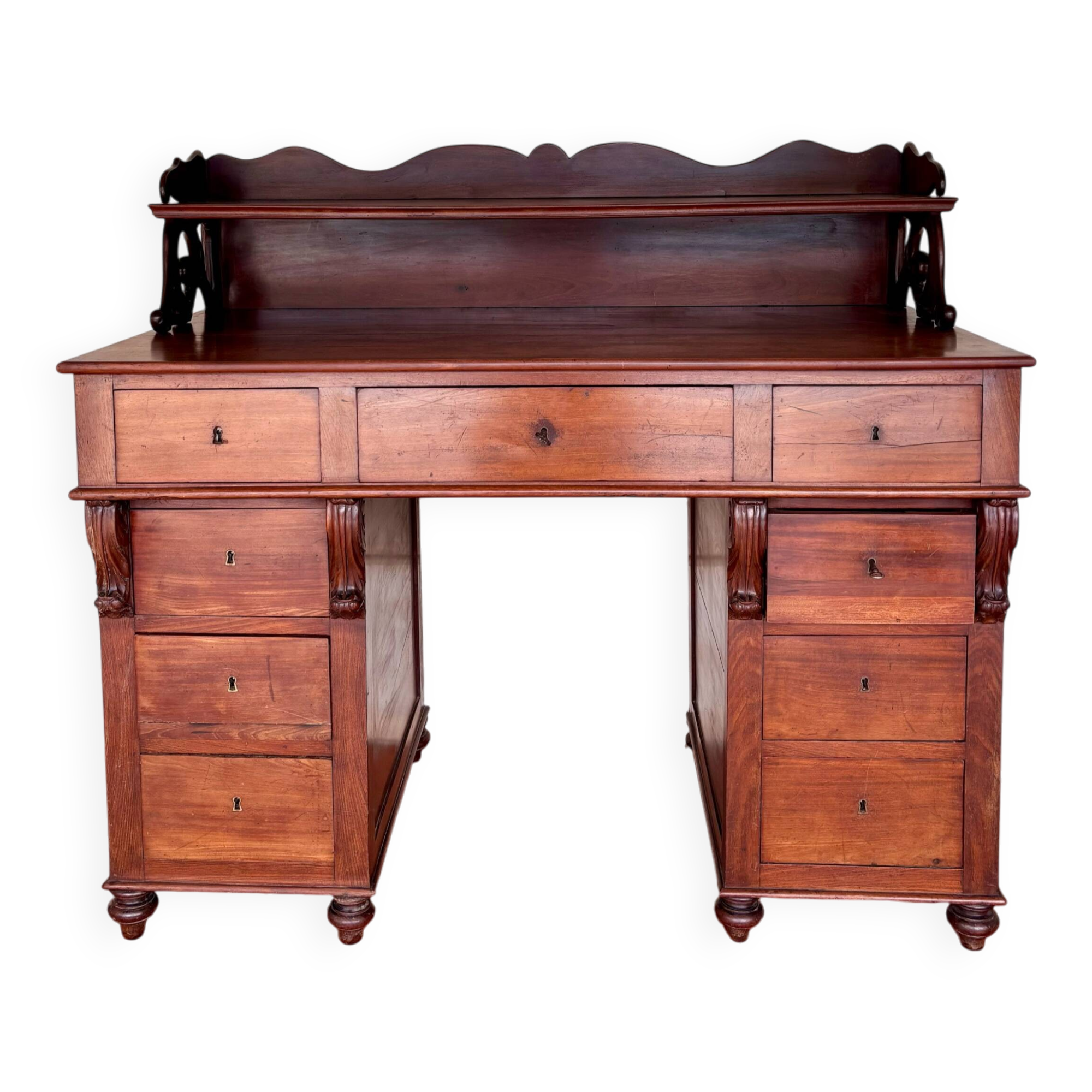 19th century mahogany veneer desk