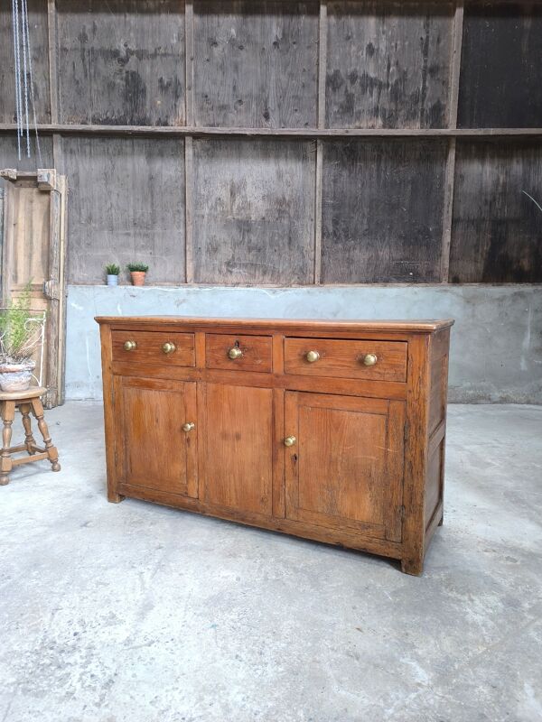 Buffet vaisselier en pin 1900