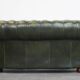 English Chesterfield 2-seater sofa in green cowhide leather