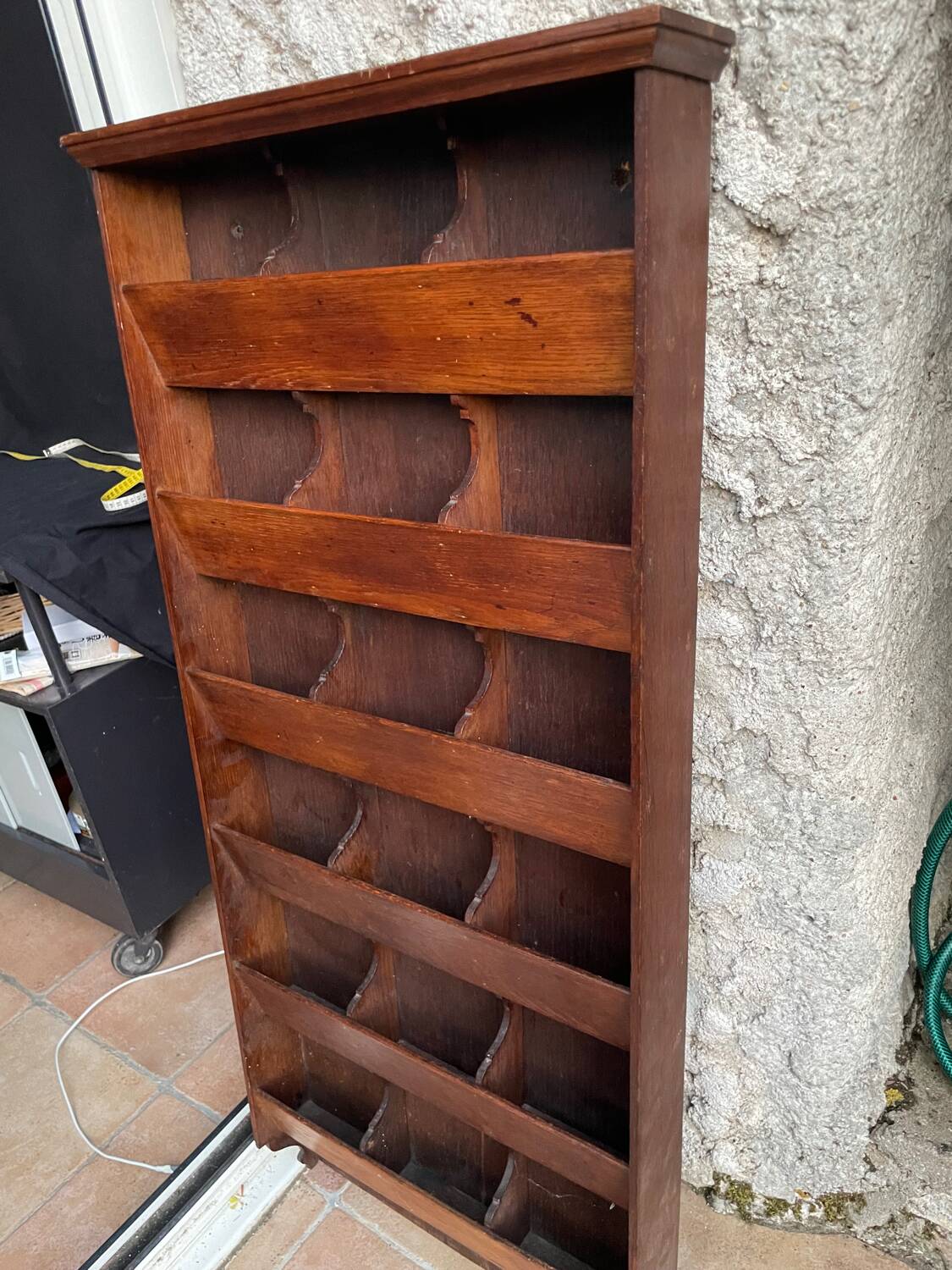 Old vintage wooden letter rack