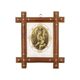 Antique tramp art frame frame wood metal studs late 19th century france