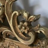 Golden fireplace mirror with pediment