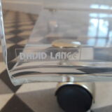 David Lange coffee table on plexiglass wheels Hi-Fi cabinet