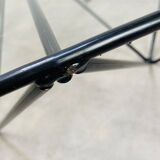Pyramidal steel wire and glass coffee table