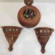 Suspension et paire d'appliques terre cuite /vintage