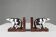Art Deco Marble and Metal Bear Bookends, France 1930s