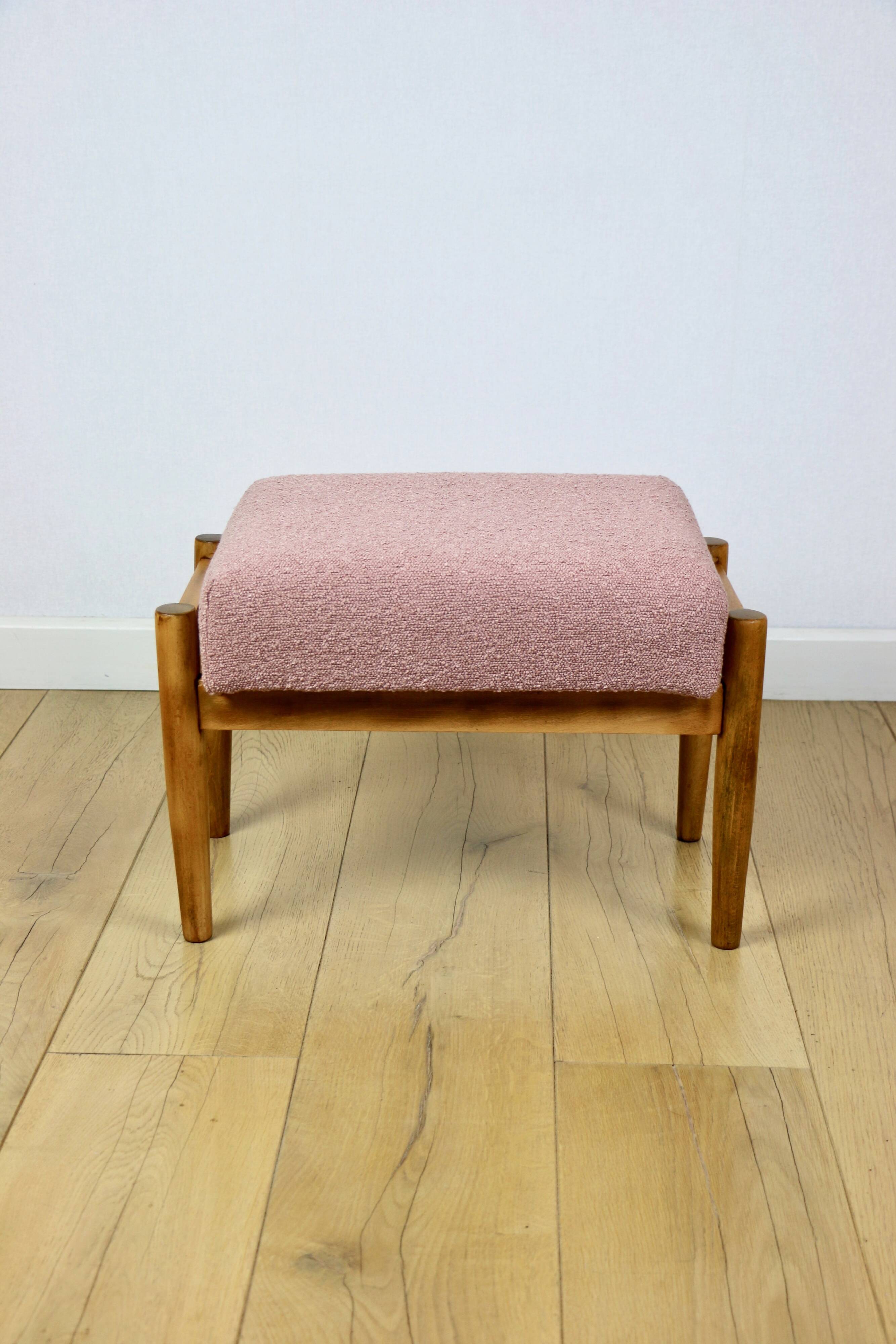Edmund Homa stool pink boucle seat
