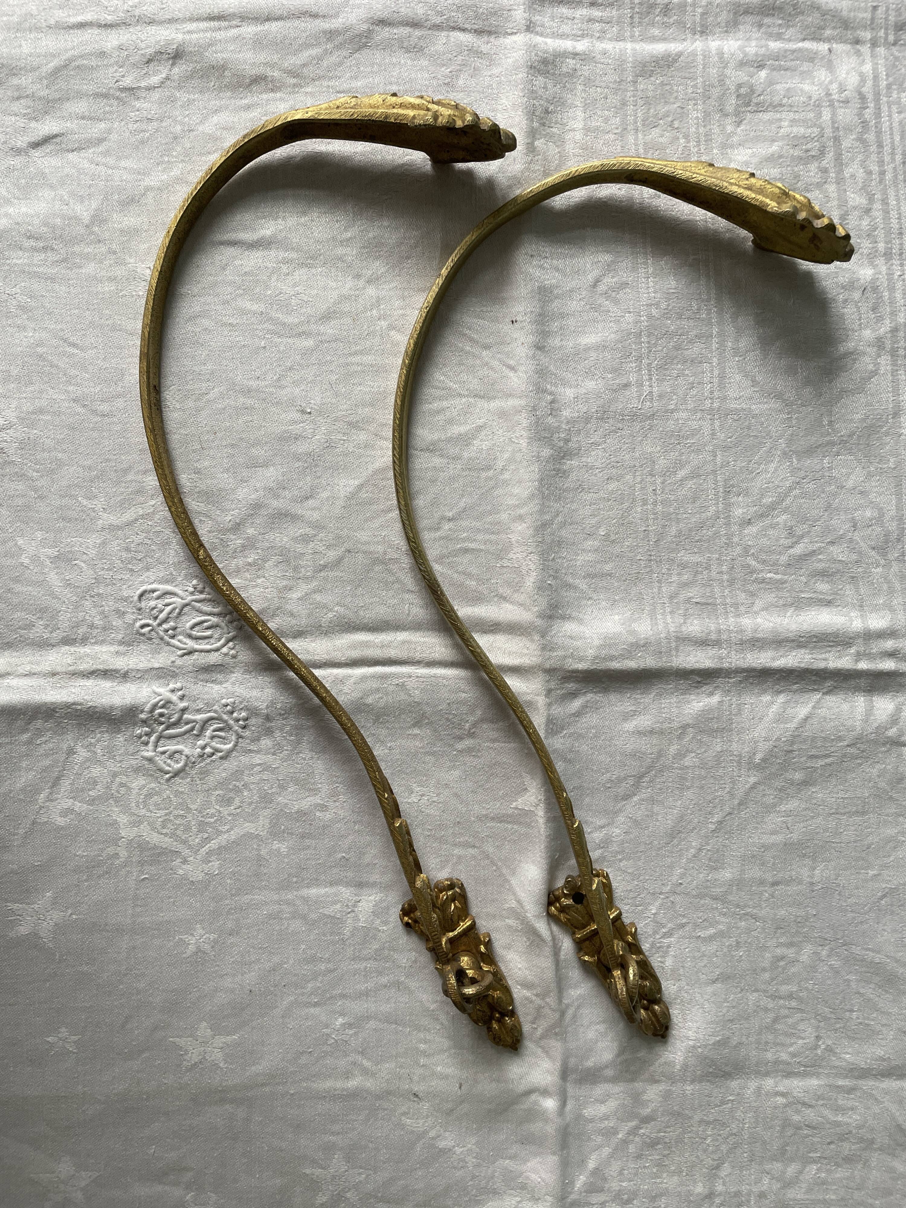Paire de porte-embrasses en bronze Napoléon III XIXème