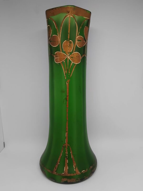 Grand vase Legras. Forme tube dit « Fontainebleau ». Art nouveau. Début XX