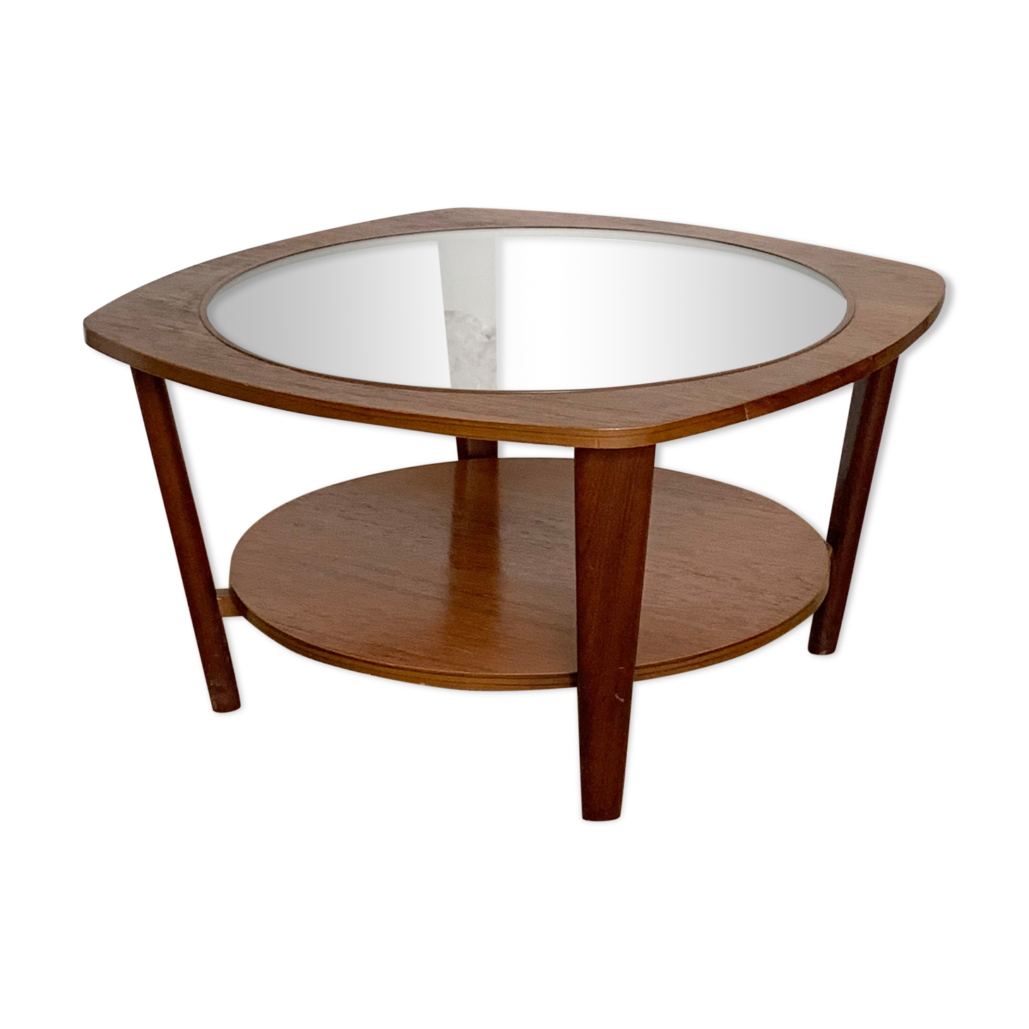 Square coffee table teak magazine, scandinavian style
