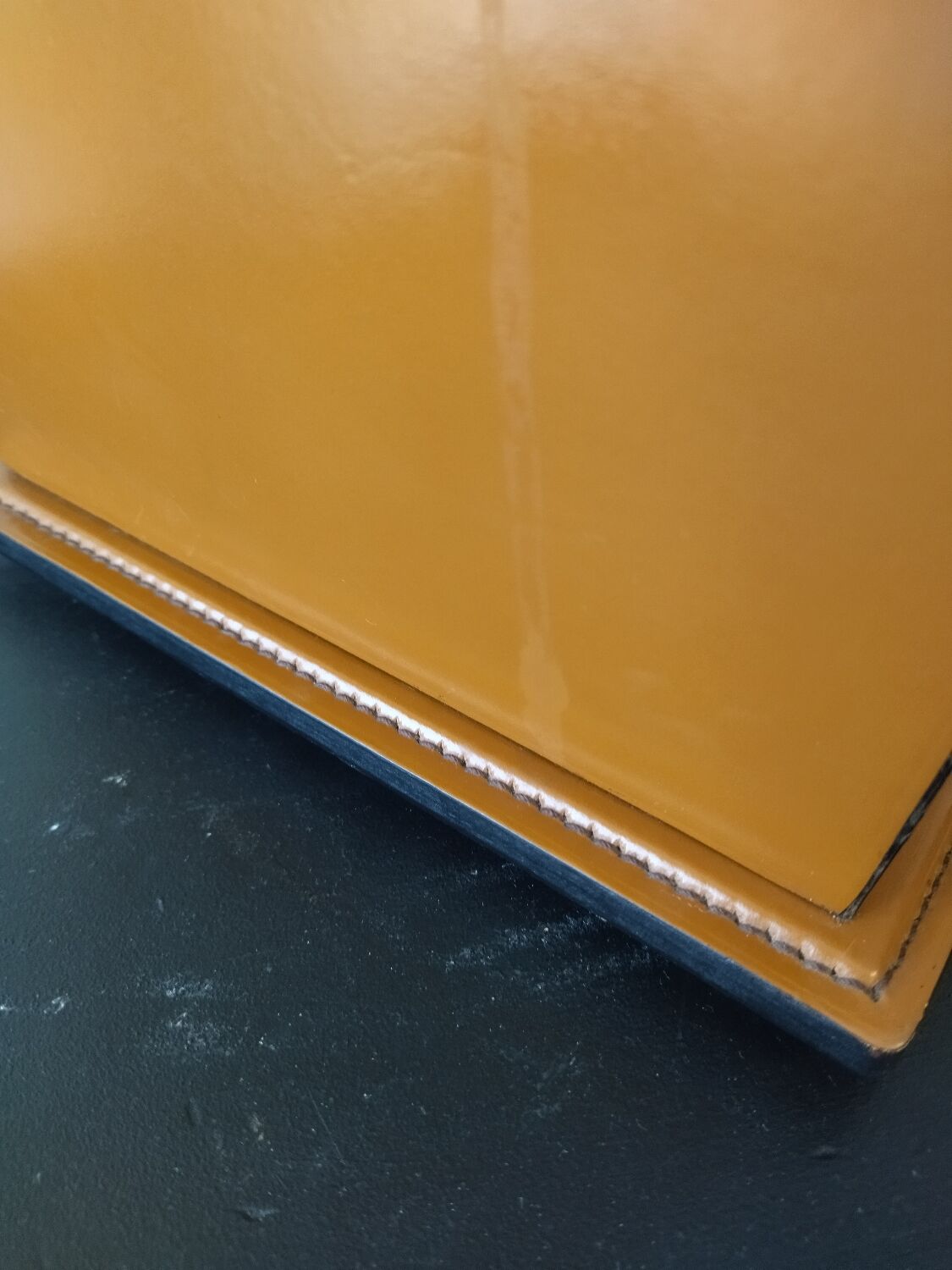 Leather wastebasket