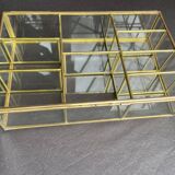 Glass and brass wall display case