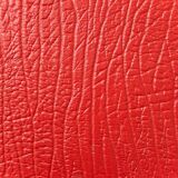 Vintage metal chest with red leather covering, 1950s