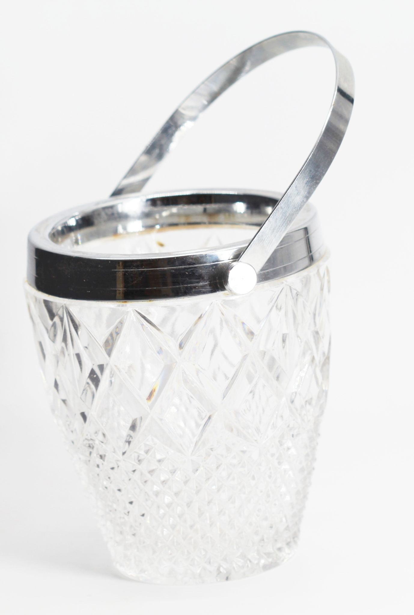 Seau à glace en verre vintage
