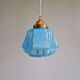 Art Deco pendant light in speckled blue glass, 1920s-30s