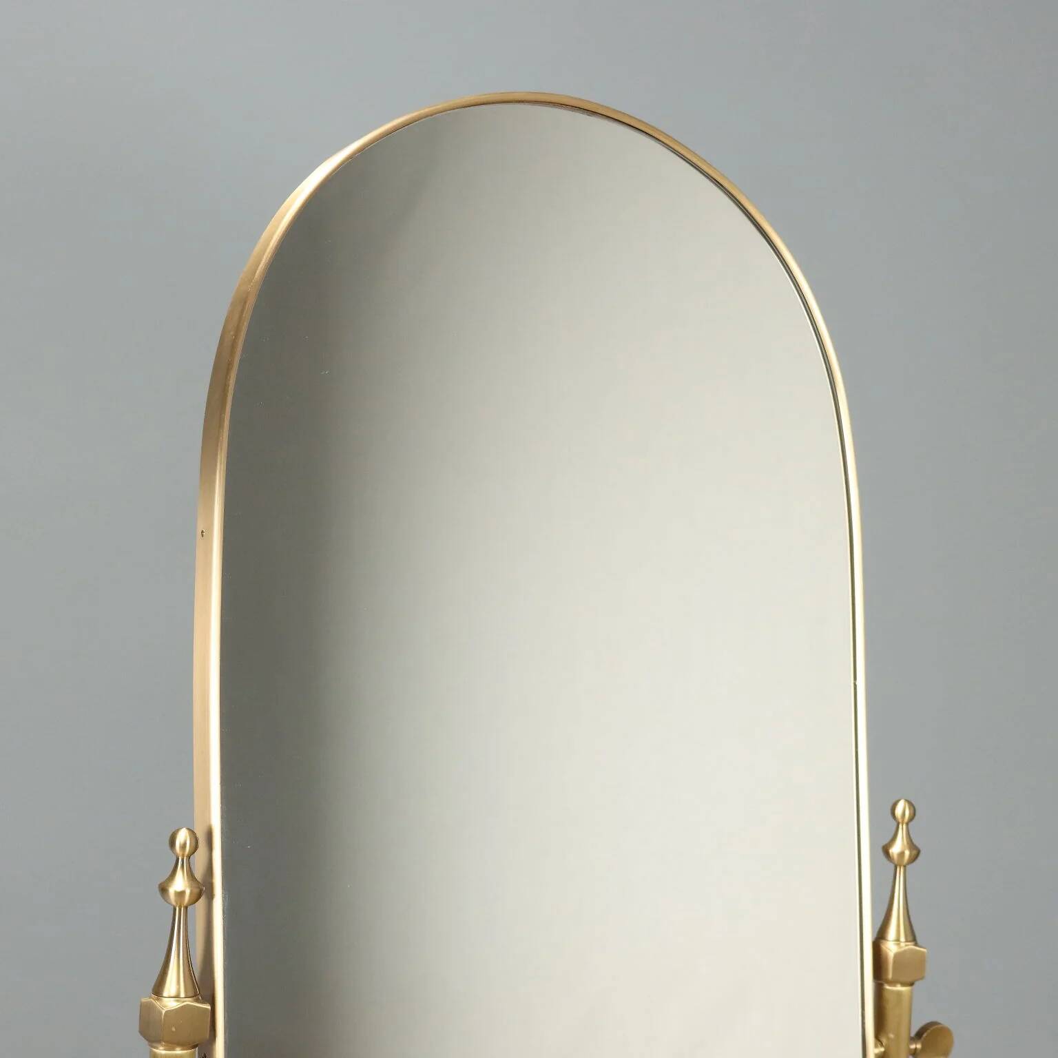 Brass vanity mirror with adjustable tilt