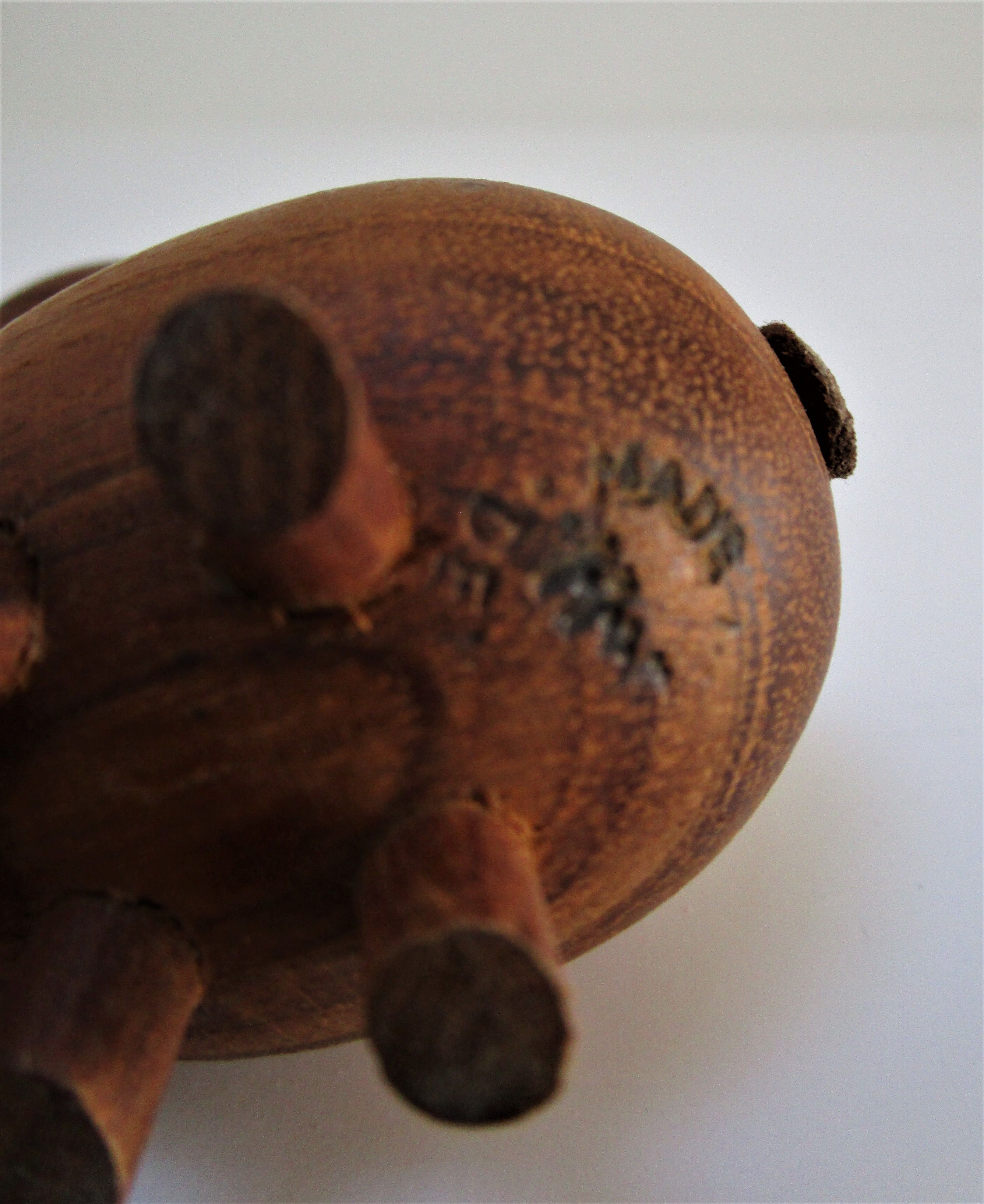 pig and fish wood teak vintage Scandinavian toy 60s