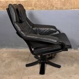 Fauteuil pivotant Skalma avec repose-pieds design danois