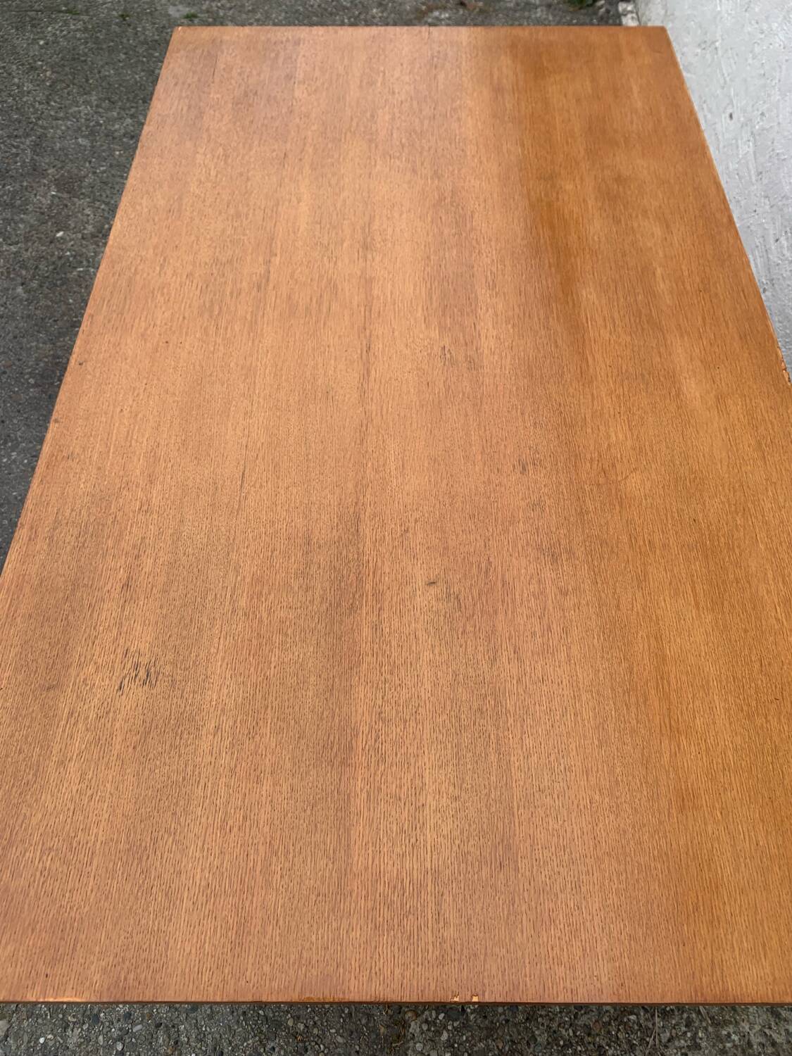 Vintage modernist desk in wood and metal