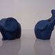 Mid-Century Blue Ceramic Elephants, Austria, Set of 2