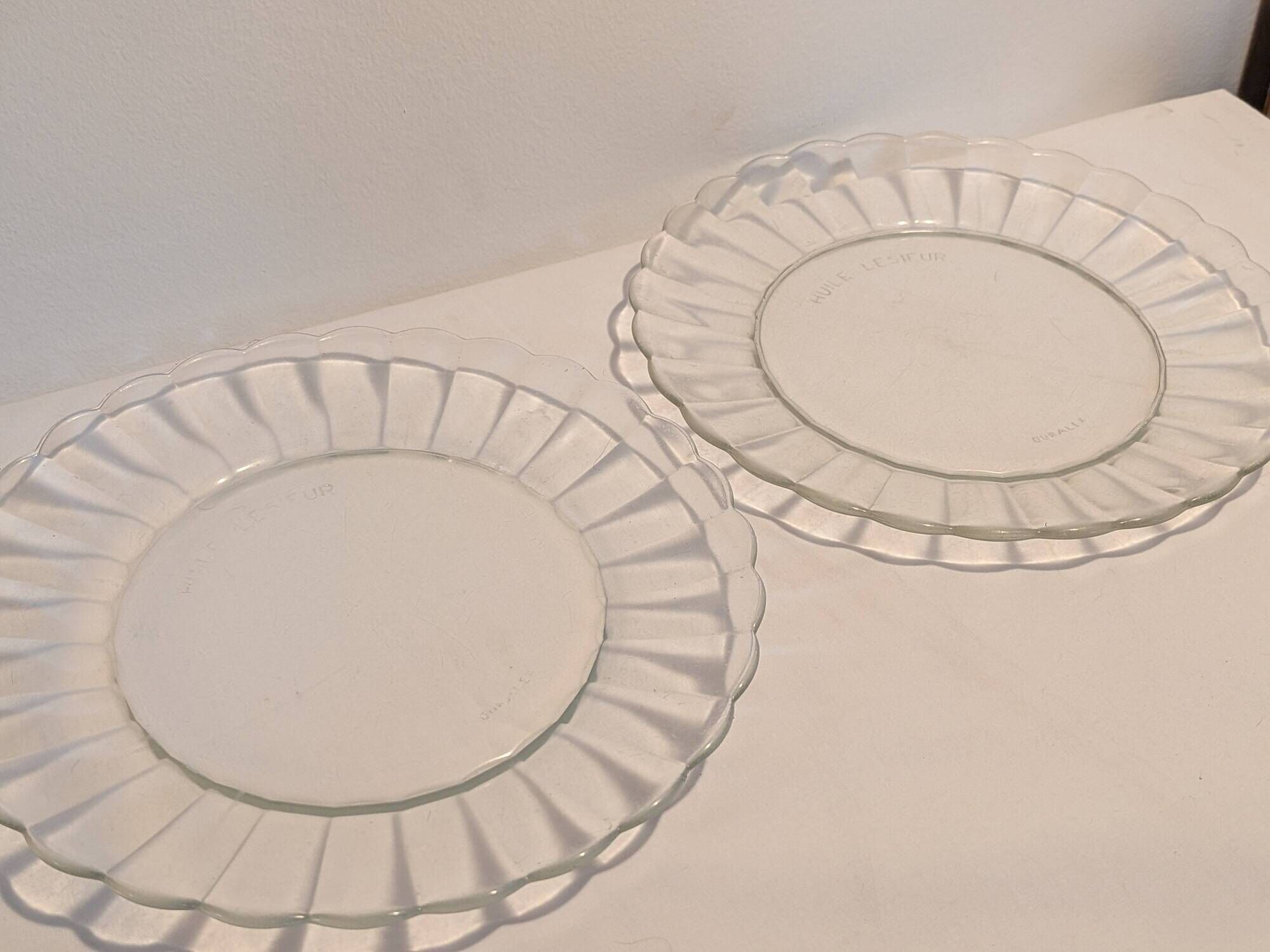 Set of 2 Duralex Marguerite Plates Lesieur Oil – 22.5 cm – vintage