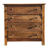 Commode ancienne en bois massif ciré – charme rustique,  circa 1880–1920