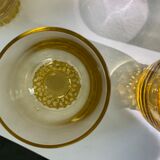 Carafe et verres en verre jaune
