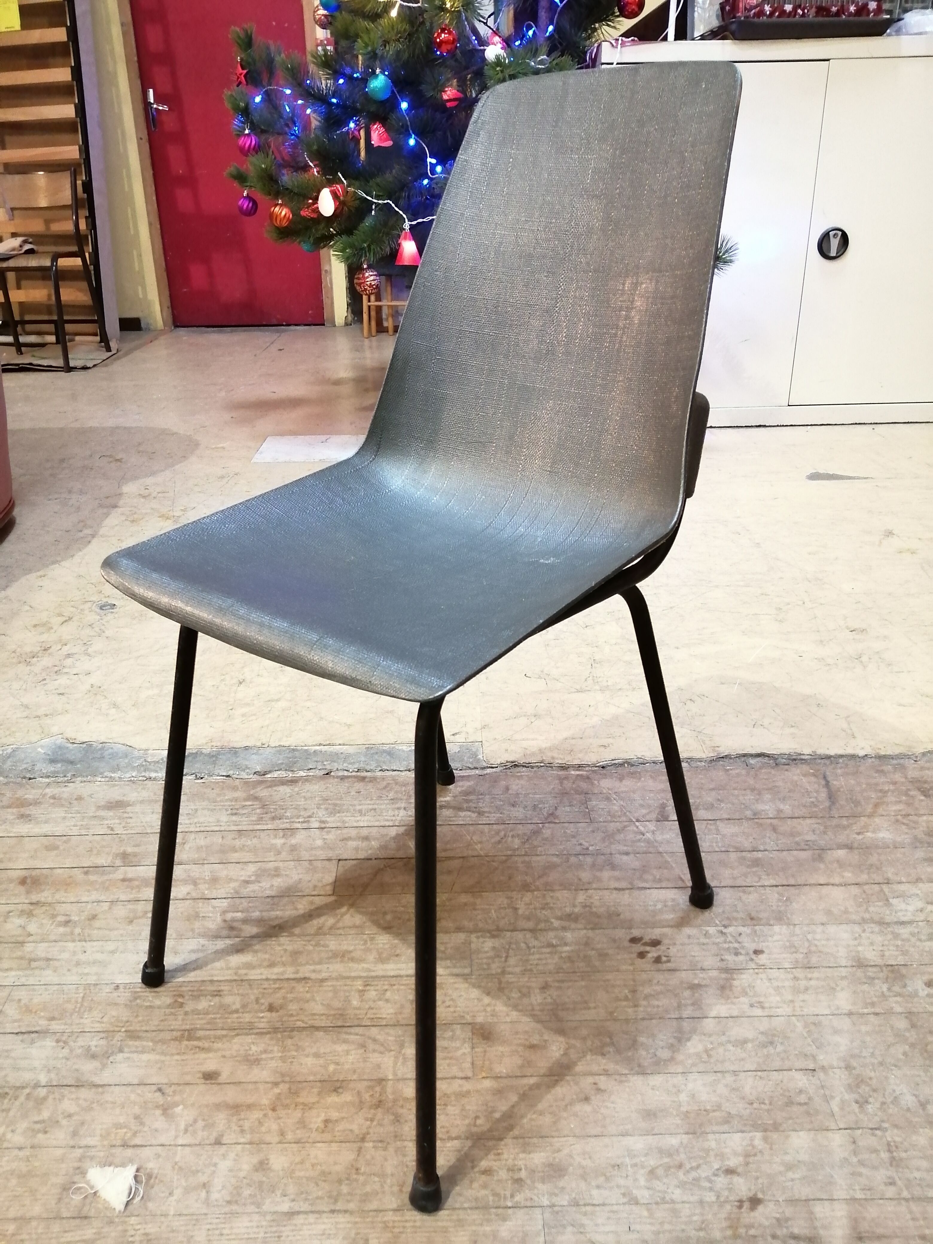 Duo chairs fantasia grises - vintage 1960