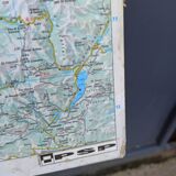 Very large Swiss road map on tole - 126 x 86.5 cm