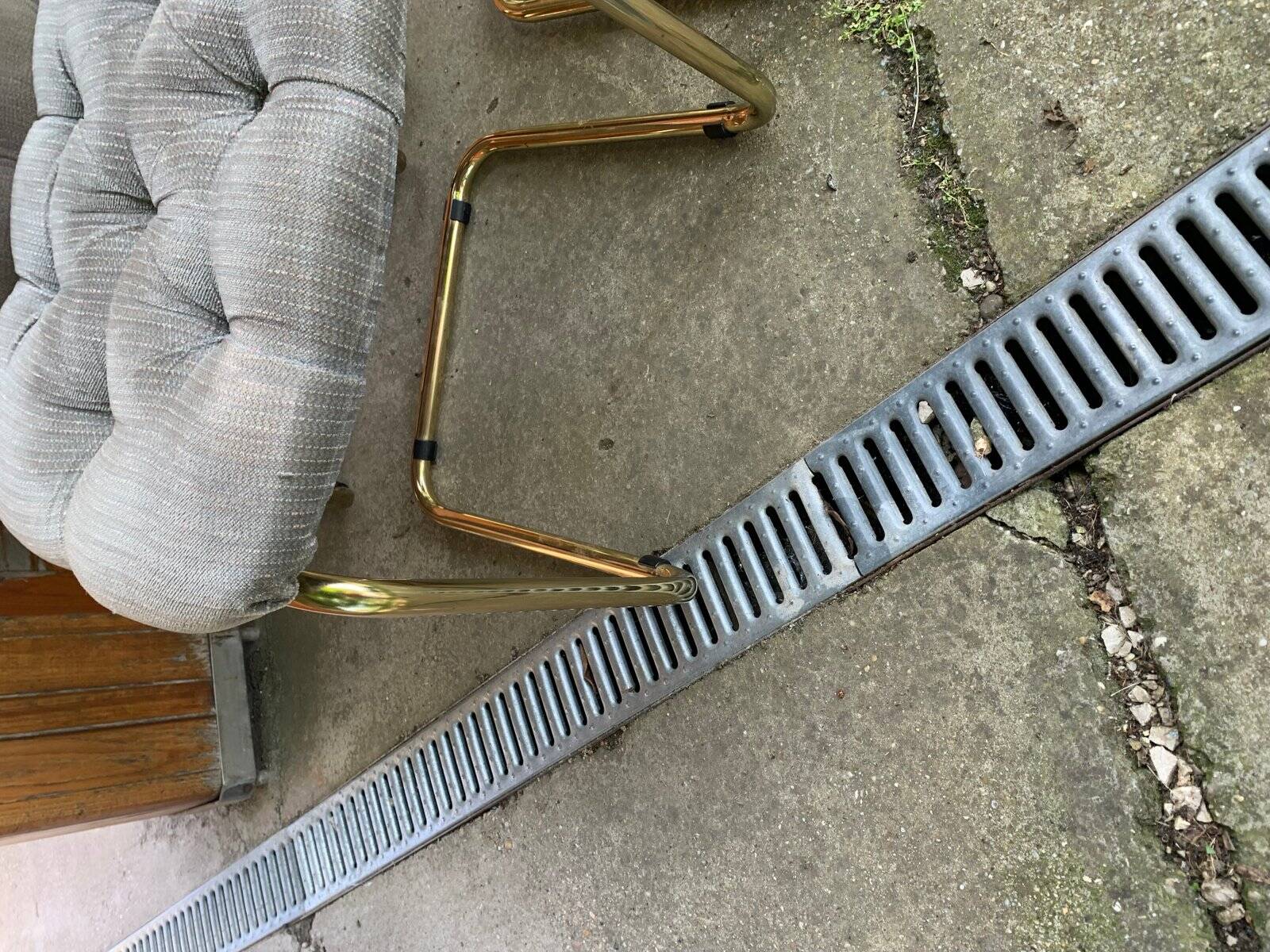 Vintage Italian dining chairs in brass, 1970s, set of 4