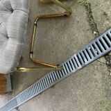 Vintage Italian dining chairs in brass, 1970s, set of 4