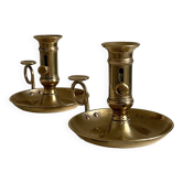 Pair of brass candlesticks