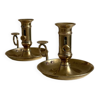 Pair of brass candlesticks